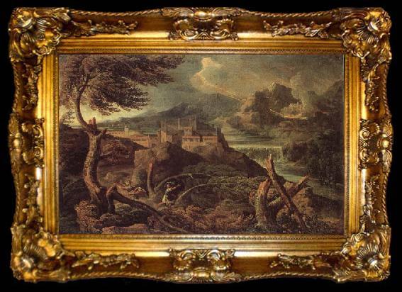 framed  Gaspard Dughet Landscape with Lightning, ta009-2